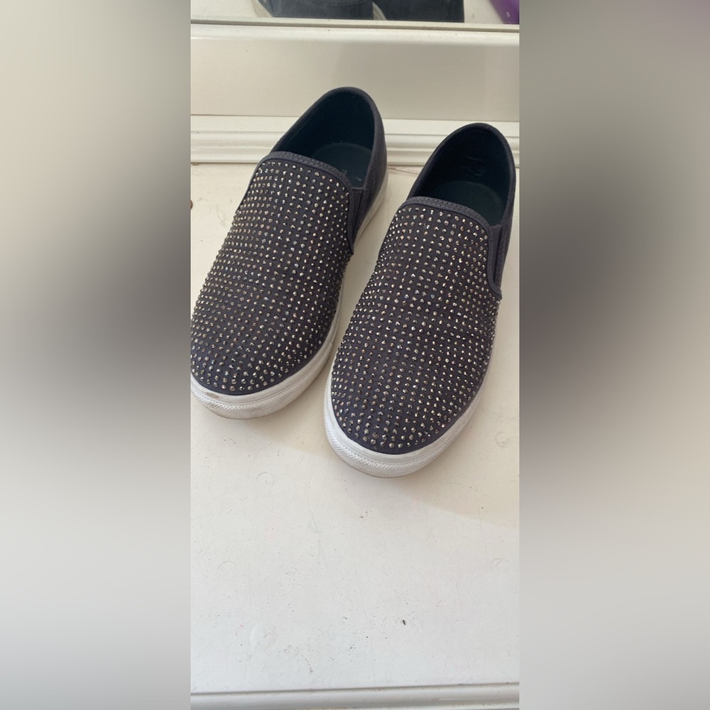 Studded Black Slip-On Sneakers